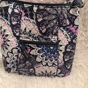 Vera Bradley Mimosa Medallion Crossbody Bag - Purple and Black Floral